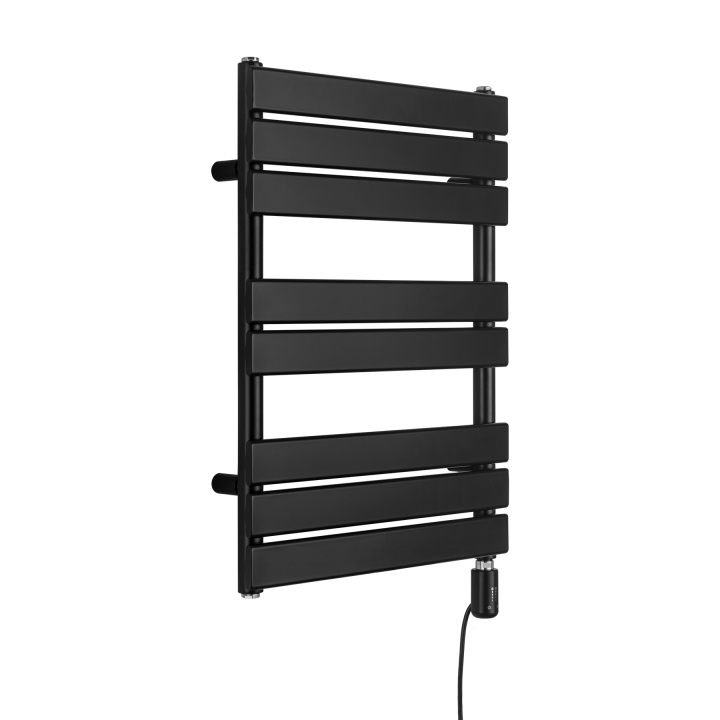 Grzejnik łazienkowy elektryczny UCS 700x500 czarny, grzałka z prawej strony