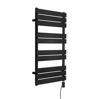 Grzejnik łazienkowy elektryczny UCS 911x500 czarny, grzałka z prawej strony