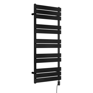 Grzejnik łazienkowy elektryczny UCS 1122x500 czarny, grzałka z prawej strony