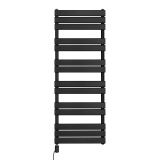 Grzejnik łazienkowy elektryczny UCS 1333x500 czarny, grzałka z lewej strony