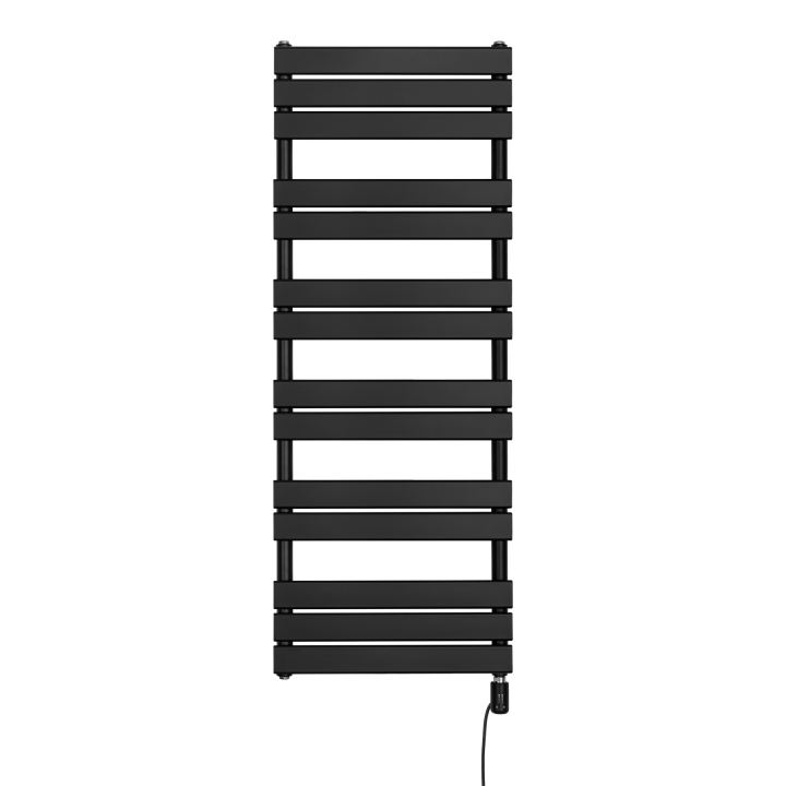 Grzejnik łazienkowy elektryczny UCS 1333x500 czarny, grzałka z prawej strony