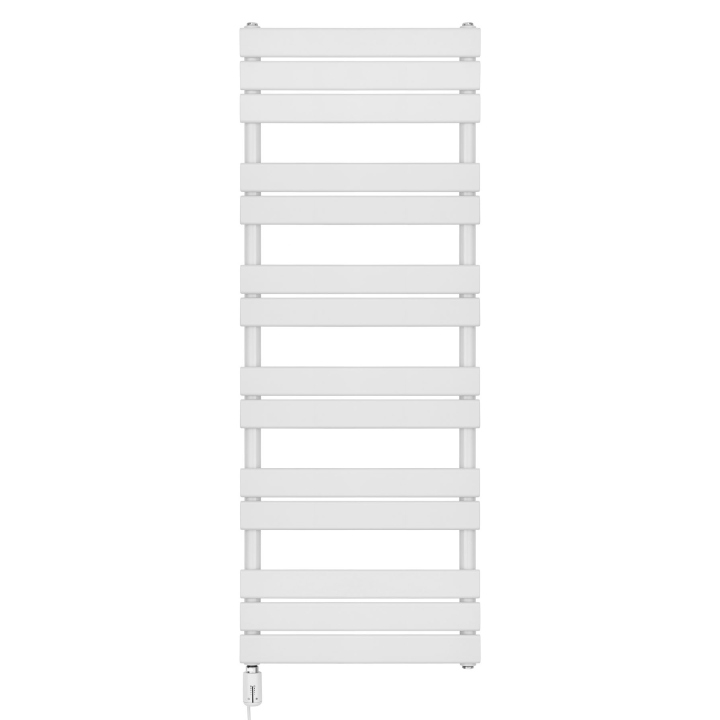 Grzejnik łazienkowy elektryczny UCS 1333x500 biały, grzałka z lewej strony