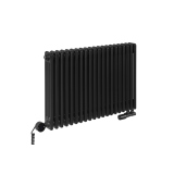 Grzejnik żeberkowy poziomy retro Column Line CL3E-575x920-D50L/P czarny