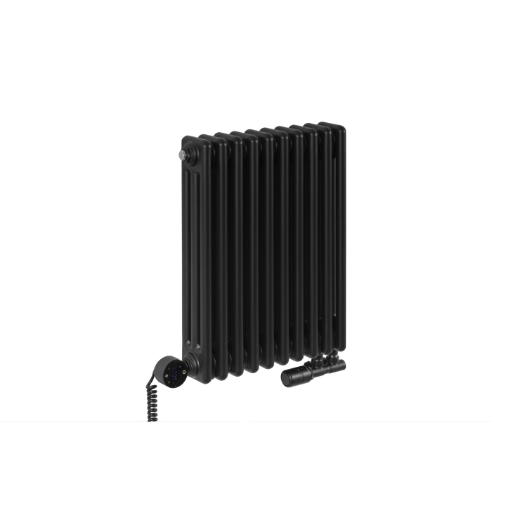 Grzejnik żeberkowy poziomy retro Column Line CL3E-575x470-D50L/P czarny