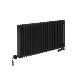 Grzejnik żeberkowy poziomy retro Column Line CL3E-575x1145-D50L/P czarny