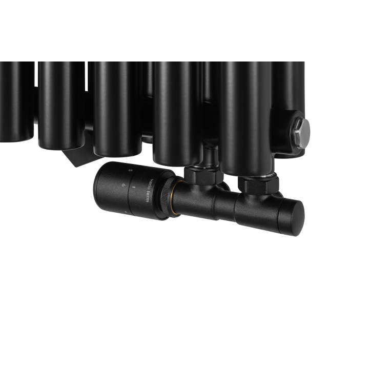 Grzejnik dekoracyjny poziomy Gilda GD2E 600x590 czarny