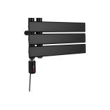 Grzejnik łazienkowy elektryczny UCA 911x400 czarny, grzałka z lewej strony