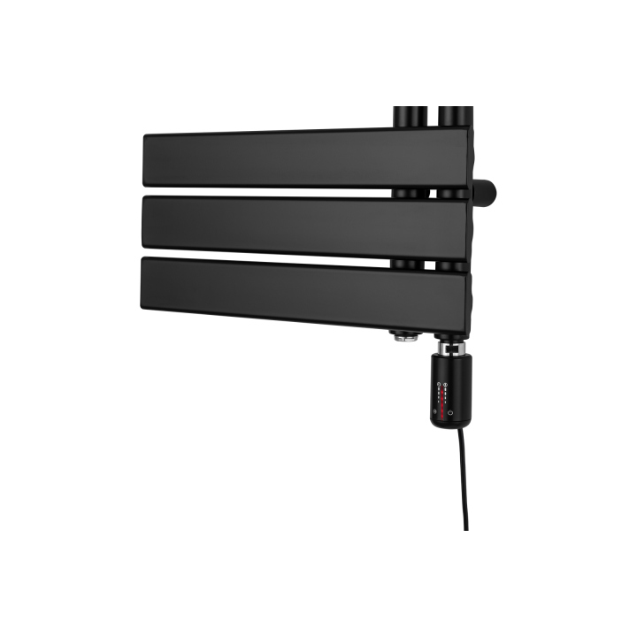 Grzejnik łazienkowy elektryczny UCA 911x400 czarny, grzałka z prawej strony