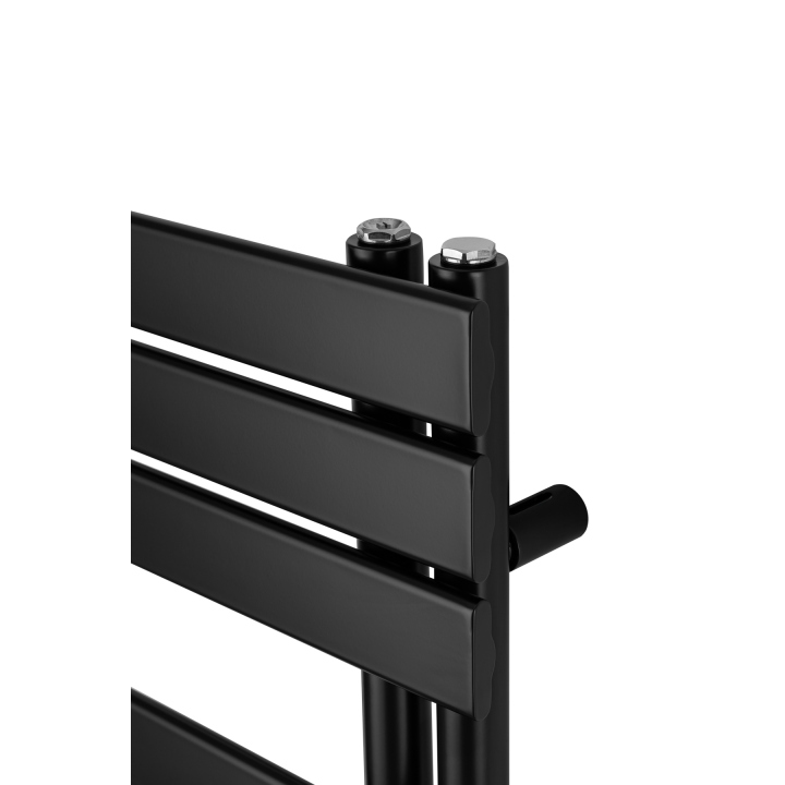 Grzejnik łazienkowy elektryczny UCA 911x500 czarny, grzałka z prawej strony