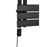 Grzejnik łazienkowy elektryczny UCA 1544x500 czarny, grzałka z lewej strony