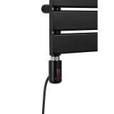 Grzejnik łazienkowy elektryczny UCS 700x400 czarny, grzałka z lewej strony