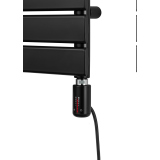 Grzejnik łazienkowy elektryczny UCS 911x400 czarny, grzałka z prawej strony