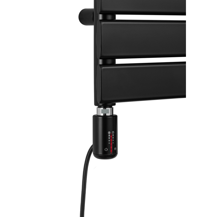 Grzejnik łazienkowy elektryczny UCS 1333x500 czarny, grzałka z lewej strony