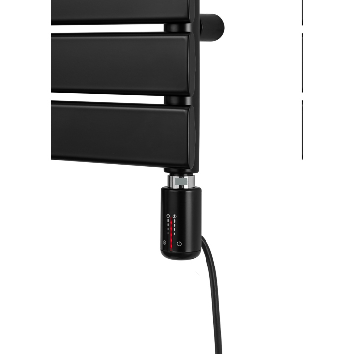 Grzejnik łazienkowy elektryczny UCS 1333x500 czarny, grzałka z prawej strony