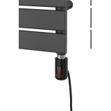 Grzejnik łazienkowy elektryczny UCS 1122x500 grafit, grzałka z prawej strony